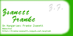 zsanett franke business card